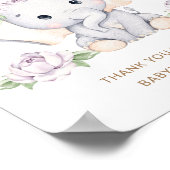 ベビー象の赤ちゃんシャワーベビー ポスター (角)