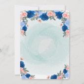 ベビー象の車のフローラベビーシャワー 招待状 (裏面)