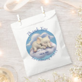 ベビー象の雲の赤ちゃんシャワー フェイバーバッグ (クリップ留めされた状態)