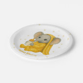 ベビー象の黄色のパジャマの赤ちゃんシャワー ペーパープレート (アングル)