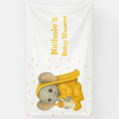 ベビー象の黄色のパジャマの赤ちゃんシャワー 横断幕 (縦)