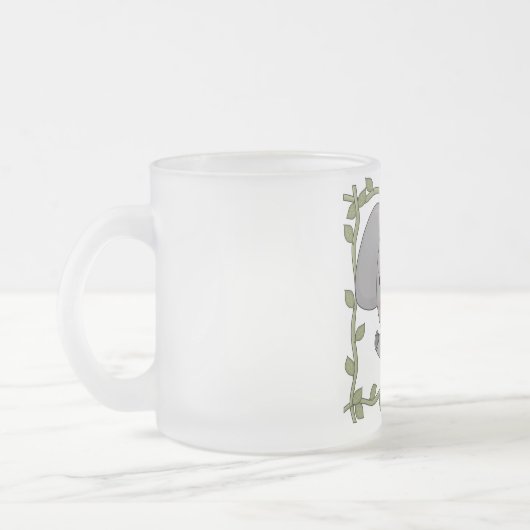 ベビー象のTシャツおよびギフト フロストグラスマグカップ (左)