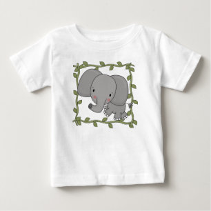 ベビー象のTシャツおよびギフト ベビーTシャツ