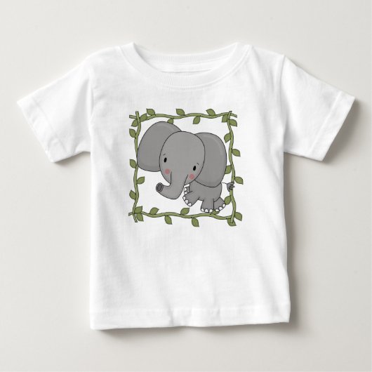 ベビー象のTシャツおよびギフト ベビーTシャツ (正面)