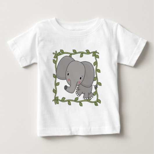 ベビー象のTシャツおよびギフト ベビーTシャツ (正面)