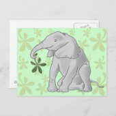 ベビー象はがき ポストカード (正面/裏面)