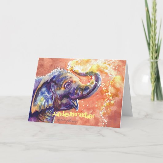 ベビー象は祝います! 案内状 (正面)