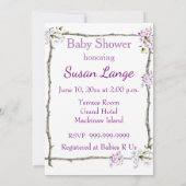 ベビー象を持つベビーシャワーの招待状 招待状 (裏面)