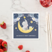 ベビー象オンムーンパーソナライズされた スタンダードカクテルナプキン (インサイチュ)