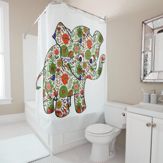 ベビー象カラフルシャワーカーテン シャワーカーテン (インサイチュ)
