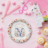 ベビー象ガールズバースデーパーティーパーソナライズされた ペーパープレート