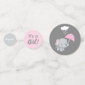 ベビー象ガールベビーシャワー紙吹雪 コンフェッティ (正面)