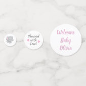 ベビー象ガールベビーシャワー紙吹雪 コンフェッティ (裏面)