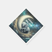 ベビー象クレセントムーンで眠る スタンダードカクテルナプキン (角)