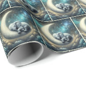 ベビー象クレセントムーンで眠る ラッピングペーパー (ロールコーナー)