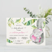 ベビー象ジャングルベビーシャワー招待状 招待状 (スタンド正面)