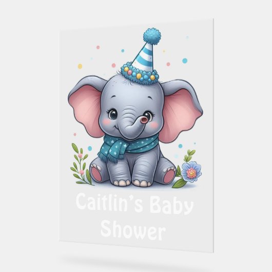 ベビー象テーマベビーシャワーアクリルサイン アクリルサイン (傾斜)