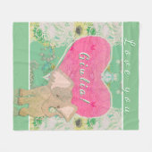 ベビー象ハートフリースブランケット フリースブランケット (正面(横))