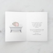 ベビー象バブルバスガールベビーシャワー カード (内部)