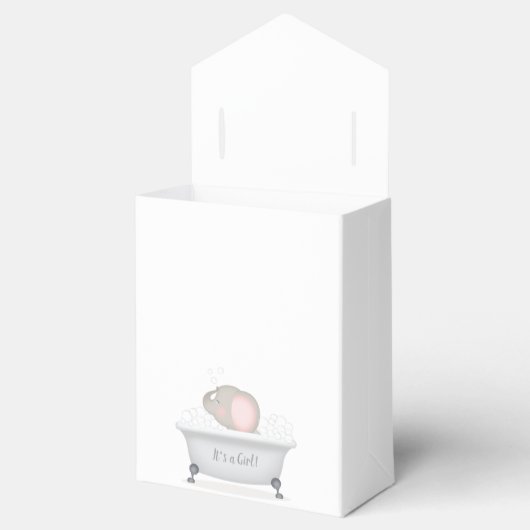 ベビー象バブルバスガールベビーシャワー フェイバーボックス (オープン)