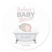 ベビー象バブルバスガールベビーシャワー