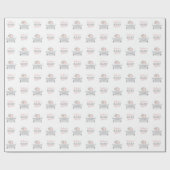 ベビー象バブルバスガールベビーシャワー ラッピングペーパー (フラット)