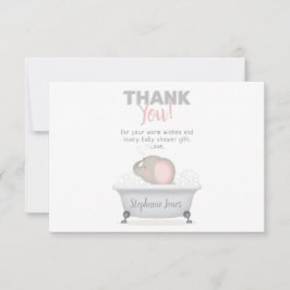 ベビー象バブルバスガールベビーシャワー 招待状