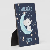 ベビー象パーソナライズされた象魚釣り4スターズプラーク フォトプラーク (側面)