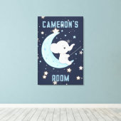 ベビー象パーソナライズされた魚釣り4スターズポスター キャンバスプリント (インサイチュ (ウッドフロア))