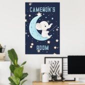 ベビー象パーソナライズされた魚釣り4スターズポスター ポスター (ホームオフィス)