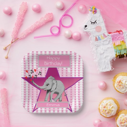 ベビー象ビッグドリーム ペーパープレート (パーティー)