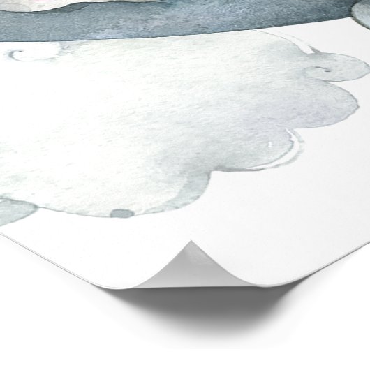 ベビー象ピンクの女の子の赤ちゃんシャワー歓迎サイン ポスター (角)