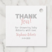 ベビー象ピンクベビーシャワー フェイバータグ (裏面)