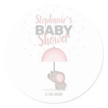 ベビー象ピンクベビーシャワー