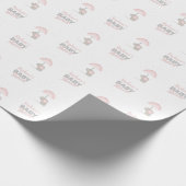 ベビー象ピンクベビーシャワー ラッピングペーパー (角)