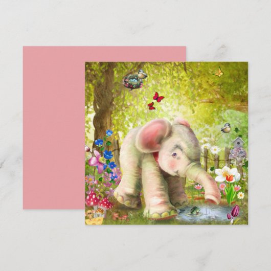 ベビー象ファンタジーフラットカード (正面/裏面)