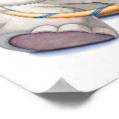 ベビー象フラフープ子供部屋プリント ポスター (角)