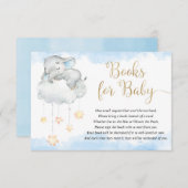 ベビー象ブルー金ゴールドはベビーの本を星にする エンクロージャーカード (正面/裏面)