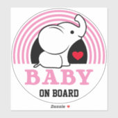 ベビー象ベビーオンボードカーのシール – ピンク シール (シート)