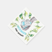 ベビー象ベビーシャワー誕生日ボーイ スタンダードカクテルナプキン (角)