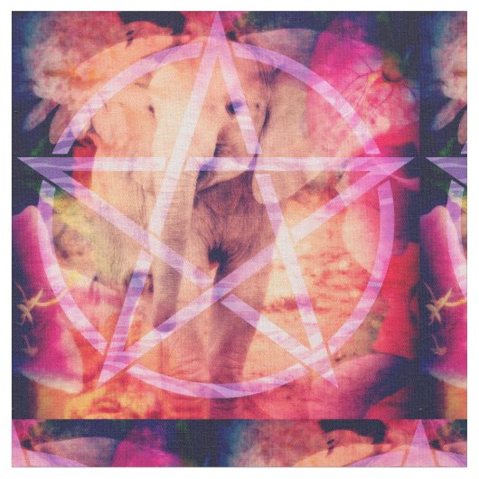 ベビー象ペンタグラム ファブリック (クローズアップ)