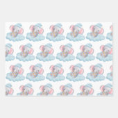 ベビー象ムーンクラウドスターズスターズキュートハート ラッピングペーパーシート (正面3)