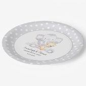 ベビー象モダン赤ちゃんシャワー ペーパープレート (アングル)