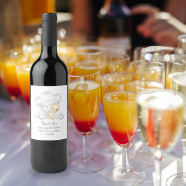 ベビー象モダン赤ちゃんシャワー ワインラベル