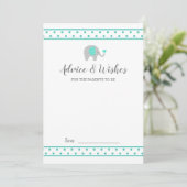 ベビー象水玉模様オンホワイトシャワーアドバイス アドバイスカード (スタンド正面)