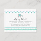 ベビー象水玉模様オンホワイトディスプレイシャワー エンクロージャーカード (正面)