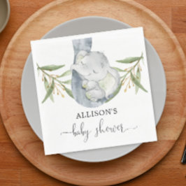 ベビー象男女兼用の水色 スタンダードランチョンナプキン