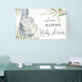 ベビー象男女兼用の赤ちゃんシャワー背景 横断幕 (トレードショー)