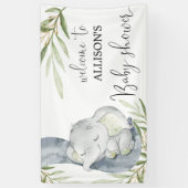 ベビー象男女兼用の赤ちゃんシャワー背景 横断幕 (縦)