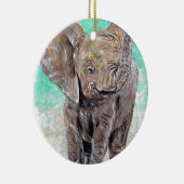 ベビー象絵画象 セラミックオーナメント (右)